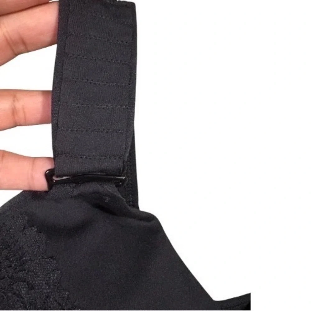 CurvyLace Front Zip Wireless Bra Women 2XL Black Beige NEW Lifting Straps 2-Pack